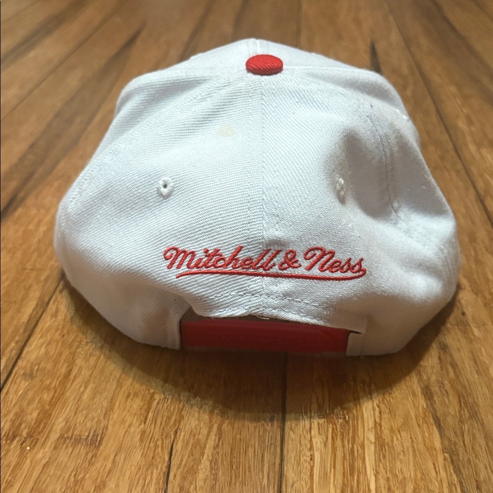 Chicago Bulls Mitchell & Ness Snapback Hat Cap White 90’s Jordan Pippen Rodman - Picture 4 of 8